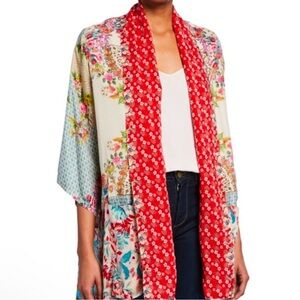 Johnny Was Multicolored Floral Kimono